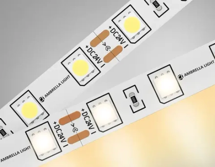 Светодиодная лента GS4001 5050 60Led/ 14.4W m/ 24V IP20 3000K 5m кратность резки 100mm (2 конт.)