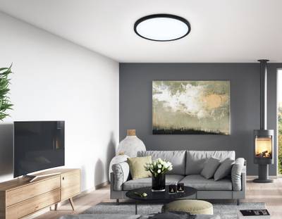 Светильник светодиодный ультратонкий FZ1957 BK черный IP54 26W 5000K D370*15 (Без ПДУ)