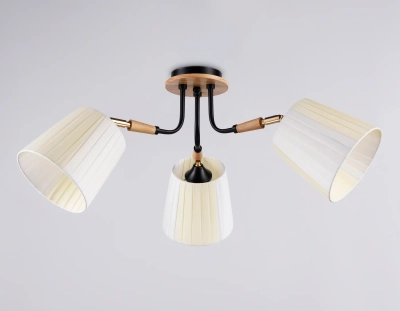 Светильник потолочный TR4731/3 BK/LWD черный/светлое дерево E27/3 max 40W D610*270