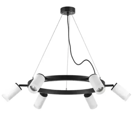 LR0163660 Люстра RULLO 6х50W GU10 ЧЕРНЫЙ/БЕЛЫЙ (571016+214436-6+202430-6)