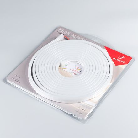 Лента герметичная AURORA-PS-A120-16x8mm 24V White6000 (10 W/m, IP65, 2835, 5m) (Arlight, Силикон)