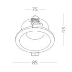 ST256.508.01 Св-к встр. Белый GU10 1*50W  IP65 D85xH53 220V Без ламп