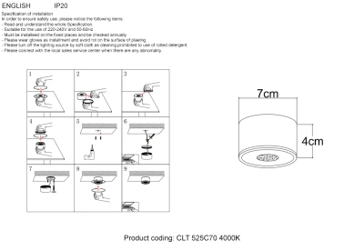 Светильник потолочный Crystal Lux CLT 525C70 WH 4000K 1400/254