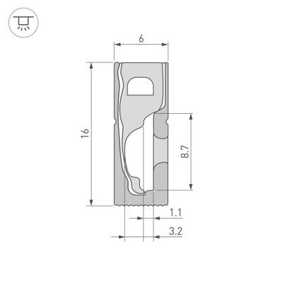 Силиконовый профиль WPH-FLEX-0616-SIDE-S9-5m BLACK (Arlight, Силикон)