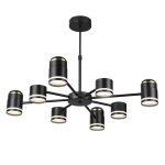8234/8C COMFI LN25 000 черный, металл/акрил Люстра потолочная GX53 LED 8*10W + LED-проектор 4*5W 2700К 220V VIRSAVA