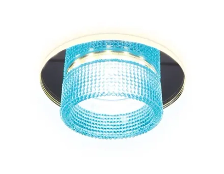Встраиваемый точечный светильник TN351 CH/BL хром/голубой GU5.3+3W (LED COLD) D95*45
