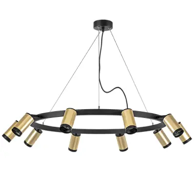 LR02040037 Люстра RULLO 10х50W GU10 ЧЕРНЫЙ/ЗОЛОТО (571020+214440-10+203437-10)