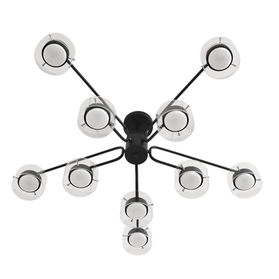 8349/10C COMFI LN26 232 черный/прозрачный, металл/стекло Светильник потолочный LED GX53 10*7W 220V NATALINA