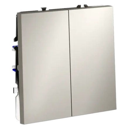 VLS020603 Выключатель с самовозвратом встраиваемый VOLTUM S70 двухклавишный 10А, (кашемир). (ТМ Maytoni)