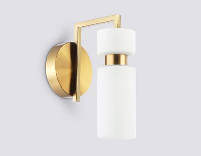 Светильник настенный LH56130 BS/FR латунь/белый матовый E14 max 40W 150*100*210