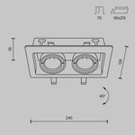 Встраиваемый светильник Metal Modern GU10х2, DL008-2-02-B. TM Maytoni