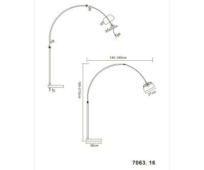 7063,16 Торшер Альфаси никель d190 h210 E27 1*40W комплект состоит из 3х коробок