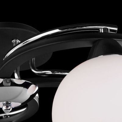 Потолочная люстра с белыми плафонами 9654/5 хром/черный