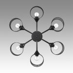 8238/6C COUNTY LN25 258 черный металл Люстра потолочная Е27 6*60W 220V TIDINA