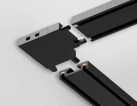 Коннектор угловой для накладного шинопровода Magnetic Ultra Slim GV1116 BK черный 36*36*6