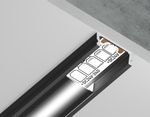 Алюминиевый профиль накладной GP1700BK/BK черный/черный рассеиватель 2000*15.5*6, 2 заглушки, 4 крепления в комплекте (для ленты до 11мм)