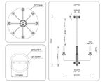 Светильник светодиодный на штанге LH53126/8 GD/WH/GB золото/белый/серо-синий 13W 3000K D720*1120