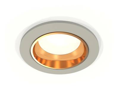 Комплект встраиваемого светильника XC6514004 SGR/PYG серый песок/золото желтое полированное MR16 GU5.3 (C6514, N6113)