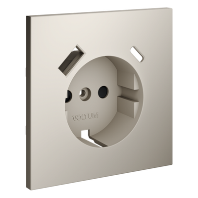 VLS001003 Накладка для розетки с заземлением и защитными шторками, с USB A+C, S70 (кашемир). (ТМ Maytoni)