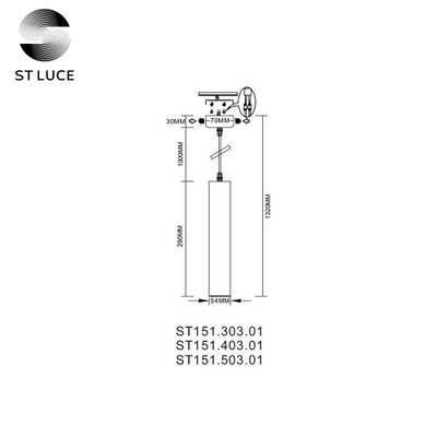 ST151.303.01 Светильник подвесной Золотистый GU10 1*50W  IP20 D54xH290 220V Без ламп