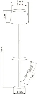 Торшер Arte Lamp CONNOR A2102PN-1WH, 1хE27