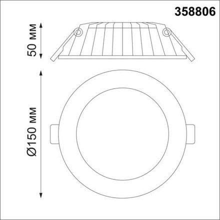 358806 SPOT NT21 292 белый Светильник встраиваемый светодиодный IP20 LED 12W 960Лм 3000K 100-240V GESSO