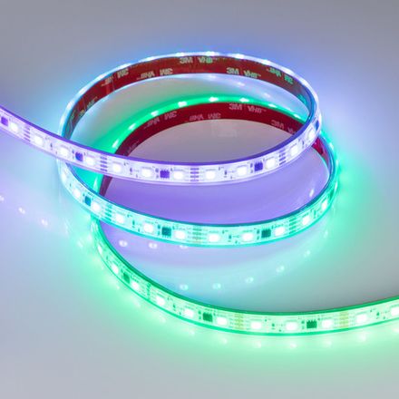 Светодиодная лента герметичная SPI-PFS-B60-12mm 12V RGB-PX3-BPT (12 W/m, IP68, 5060, 5m) (Arlight, бегущий огонь)