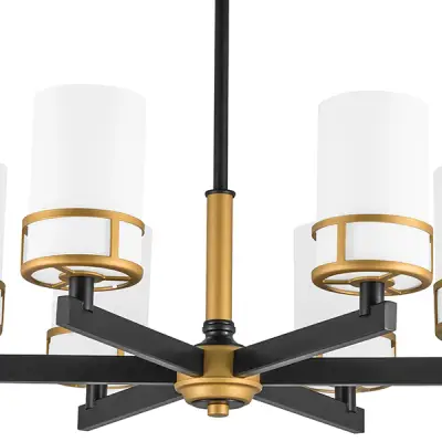 731067 Люстра CERO 6х40W E14 ЧЕРНЫЙ/ЗОЛОТО/БЕЛЫЙ Lightstar