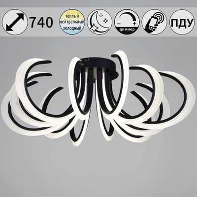 74390-0.3-6+6 black светильник потолочный