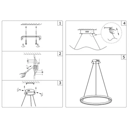 08214,19A(3000K) Подвес Тор черный d80 h150 Led 50W (3000K) 2 типа крепления