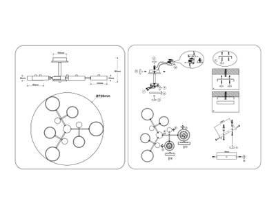 Светильник светодиодный подвесной FL4863/6 BK/WD черный/дерево 90W 3000-6000K D750*180 (без ПДУ)