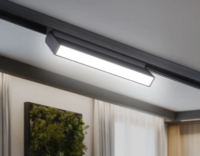 Светильник светодиодный трековый для шинопровода Magnetic GL4062 BK черный IP20 12W 4200K 48V 223*22*105