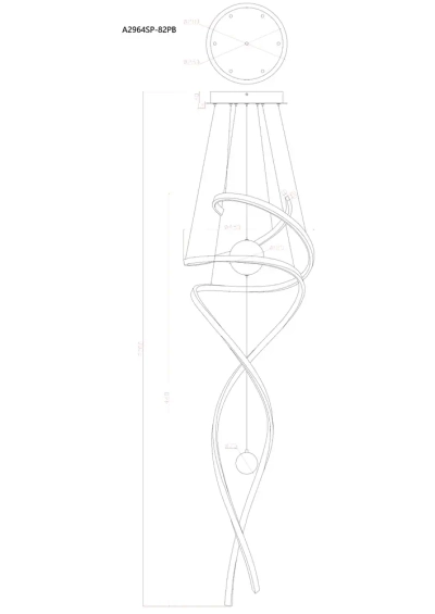 Подвесная люстра Arte Lamp EUPHORIA A2964SP-82PB, 1хLED