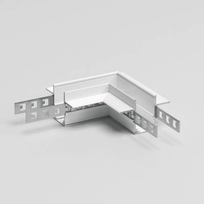 Slim Magnetic Коннектор угловой для встраиваемого шинопровода под ГКЛ 9,5мм белый 85214/00