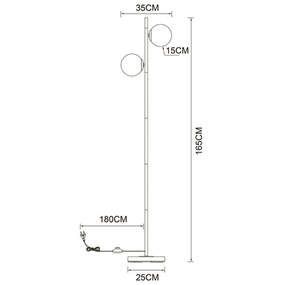 Торшер Arte Lamp ALCOR A2224PN-2BK, 2хE14