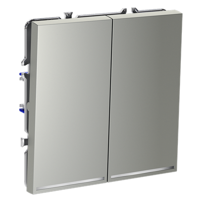 VLS020205 Выключатель встраиваемый VOLTUM S70 двухклавишный с подсветкой 10А, (сталь). (ТМ Maytoni)