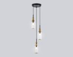 Светильник подвесной LH55252/3 BK/BS/CL черный/латунь/прозрачный E14*3 max 40W D230*1200