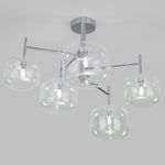 Потолочная люстра со стеклянными плафонами 70128/5 хром