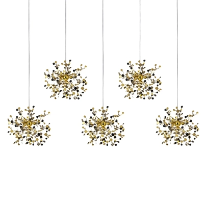 L5PL721132 Подвес пятерной линейный EXTRA 5x3x5W(led) G9 (721132 - 5 + 572162 -1) ЗОЛОТО Lightstar