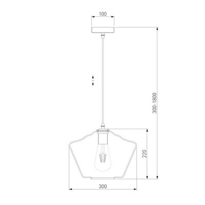 Подвесной светильник со стеклянным плафоном 50199/1 золото, E27х1