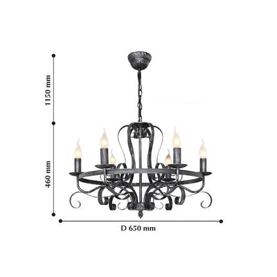 Подвесная люстра Palermo 2162-6P, 6*E14*40W. ТМ F-Promo