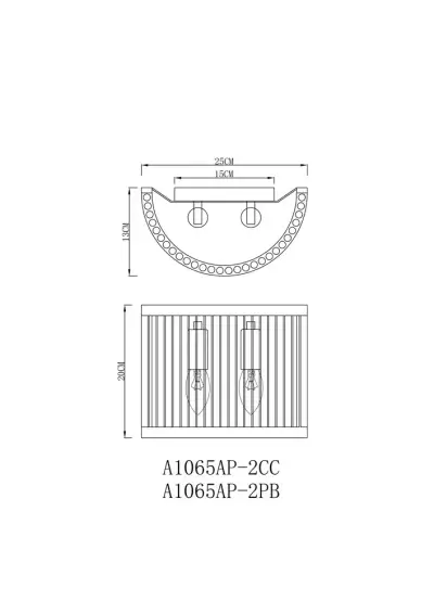 Настенный светильник Arte Lamp ANETTA A1065AP-2PB, 2хE14