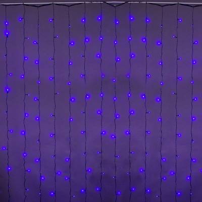 A-943 BL/W FLASH сведодиодный занавес 2*2м 300LED, провод темно-зелёный