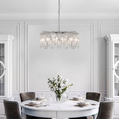 Умная подвесная люстра с прозрачным хрусталем 60159 хром