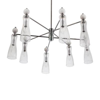 8268/8 NEOCLASSI хром/белый/прозрачный, металл/керамика/стекло Люстра Е14 8*40W 220V EMILY