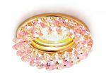 Встраиваемый точечный светильник K206 PI/G золото/розовый хрусталь MR16