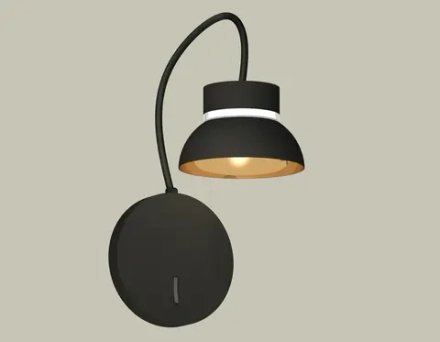 Комплект настенного светильника с выключателем XB9596101 SBK/PYG/CL черный песок/золото желтое полированное/прозрачный GX53 (C9596, N8145)
