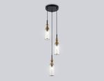 Светильник подвесной LH55252/3 BK/BS/CL черный/латунь/прозрачный E14*3 max 40W D230*1200