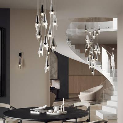 5442/6L L-VISION ODL_EX26 черный/дымчатый/металл/стекло/акрил Подвес LED 6W 3000K 633Лм AFALINA