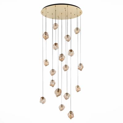 SL1175.303.18 Светильник подвесной ST-Luce латунь/янтарный E14 18*40W